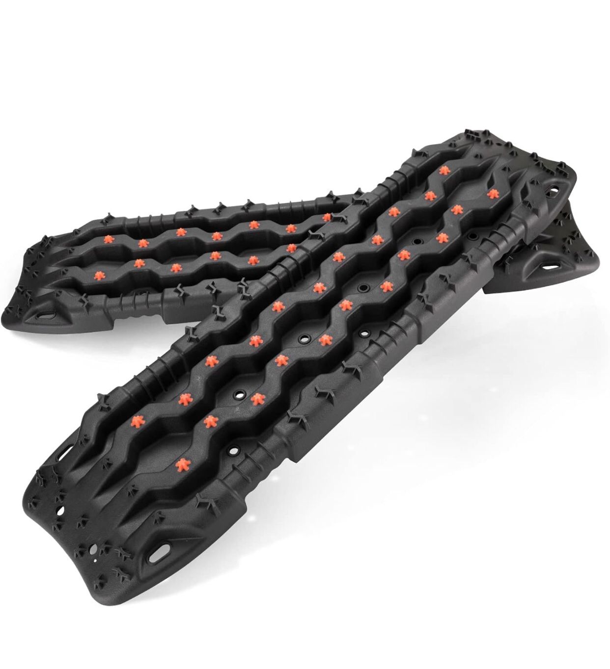 2x All-Terrain Traction Boards for Sand, Mud, Snow & More (Black & Red)